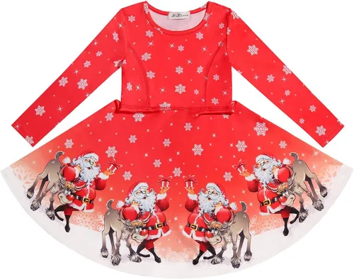 Vista 3 de LaBeca - Vestido sin mangas o de manga larga para niñas, vestidos informales con diseño de unicornio o sirena para niñas pequeñas o grandes