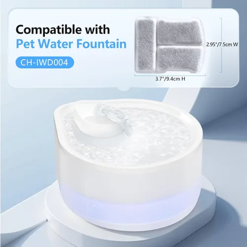 Vista 2 de Paquete de 6 filtros para fuente de agua para gatos, compatibles con fuente de agua para gatos de 2.5 L para CH-IWD004