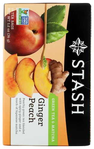 Vista 3 de Stash Tea Company, Premium, Té verde jengibre melocotón con matcha, 18 bolsas de té, 1.2 oz (36 g) - 2 piezas