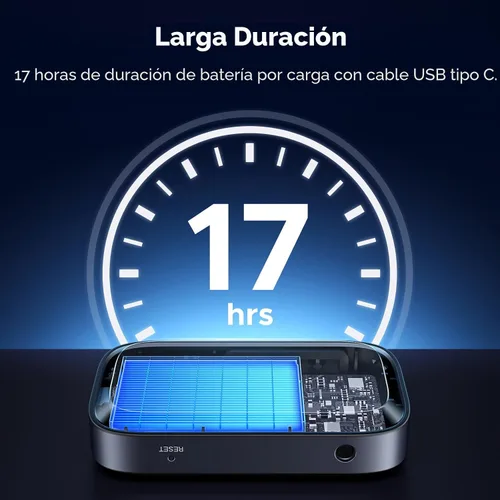 Vista 4 de UGREEN Receptor Bluetooth 6.0 para Auto con LDAC, Adaptador Bluetooth AUX de 3.5mm con Cancelación de Ruido AI para Auto, Receptor de Audio