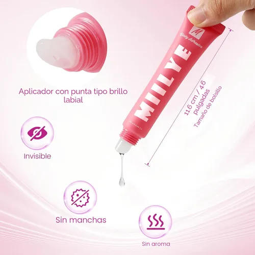 Vista 2 de Pegamento adhesivo corporal para ropa de 0.7 fl oz, a prueba de sudor, adhesivo de piel de lavado con agua, cinta adhesiva líquida segura para tela