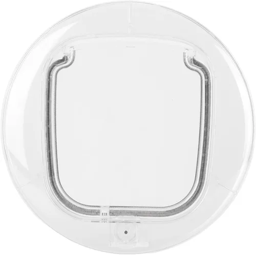 Vista 9 de Puerta transparente para gatos interiores y exteriores, sistema de bloqueo de 4 vías, tiras de cepillo silenciosas con tira magnética fuerte, puerta