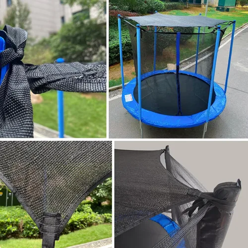 Vista 5 de Cubierta de Sombra para Trampolín, Cubierta de Trampolín para 8FT 10FT 12FT 14FT 16FT Poste Recto Trampolín Redondo Protección Solar, Fácil