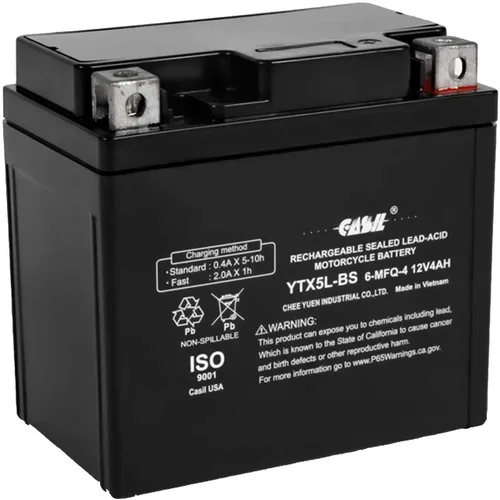 Vista 12 de YTX4L-BS Batería SLA Power Sport de 12 V 3AH 50 CCA - Batería Casil
