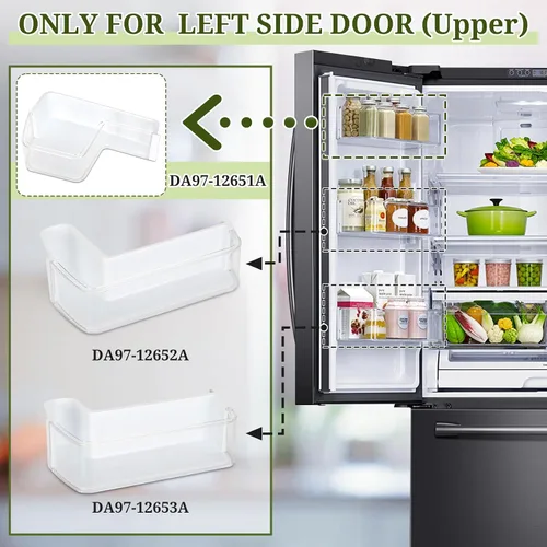 Vista 2 de DA97-12651A Contenedor de estante de puerta de refrigerador (superior izquierdo) compatible con Samsung RF263TEAE, RF263BEAE, RF265BEAESG