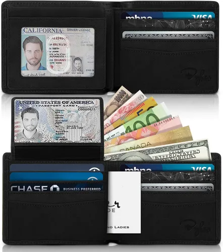 Vista 2 de Bryker Hyde - Billetera para hombre con protección de RFID, doble tapa, para 1 o 2 tarjetas de identificación, capacidad extra, billetera de viaje