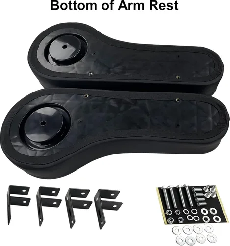 Vista 5 de Huskey Parts Company Reposabrazos traseros para carrito de golf, cojines negros con portavasos compatibles con EZGO Club CAR Yamaha