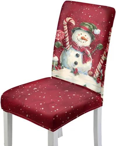 Vista 51 de Rnyleeg Fundas de silla de Navidad para sala de estar, diseño de muñeco de nieve azul, estampado de pájaros, fundas para sillas de comedor, 1