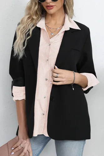 Vista 4 de Diosun Camisas clásicas de manga larga con botones para mujer, blusas de trabajo de oficina con cuello elegante