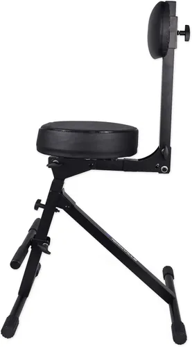 Vista 6 de Rockville RDS42 - Silla de guitarra DJ portátil ajustable con respaldo acolchado Foldable Steel Frame, 12" Padded Seat, Footrest, 300 lb Capacity