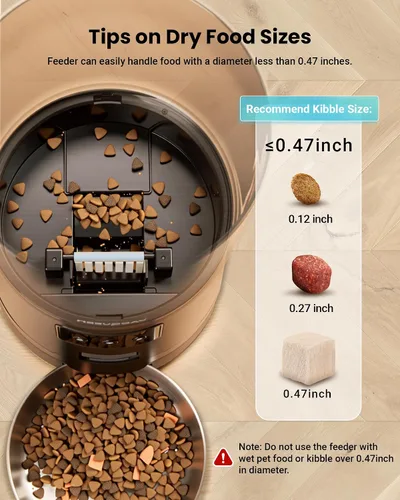 Vista 7 de Alimentador Automático para Gatos para 3 Gatos, Dispensador de Comida para Gatos de 6L/25 Tazas con Fuerte Sistema Anti-Atasco, Desecante de Doble