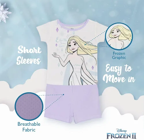 Vista 4 de Disney Girls 4-Piece Snug-fit Cotton Pajamas Set