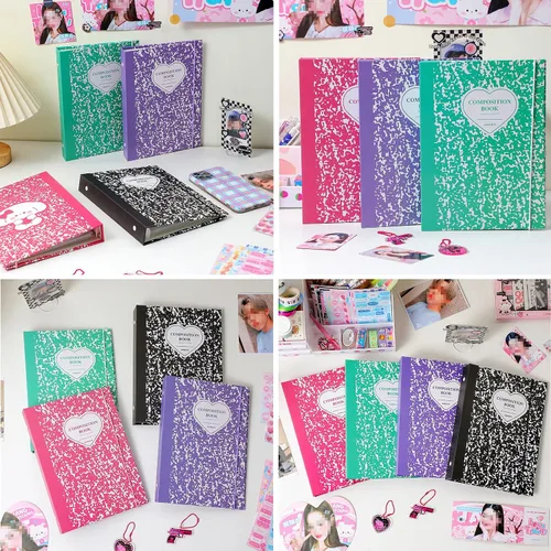 Vista 7 de Carpeta A5 Kpop - Álbum de tarjetas fotográficas con 20 fundas interiores de 3 pulgadas para álbum de fotos en hojas sueltas, recargable, 6 anillos