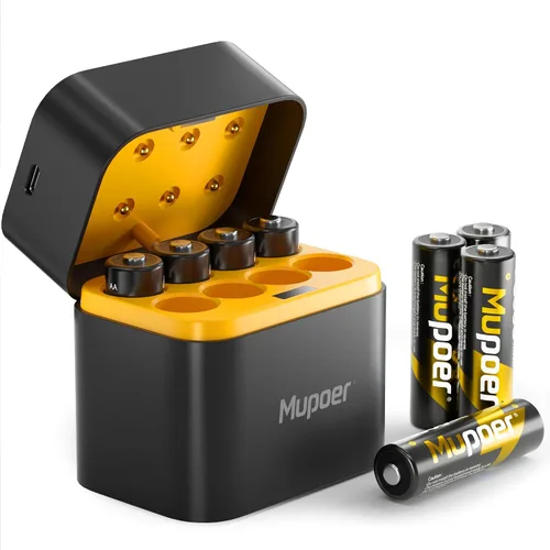 Vista 20 de Baterías AA recargables con caja, baterías de litio de 3600 mWh, AA de 1.5 V, 4 unidades, batería doble A, recargable, iones de litio de larga