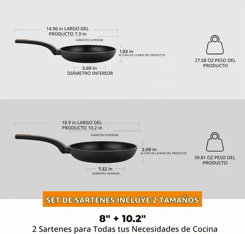 Vista 2 de BRA COOKWARE Efficient Pro - Juego de sartenes antiadherentes de 2 piezas