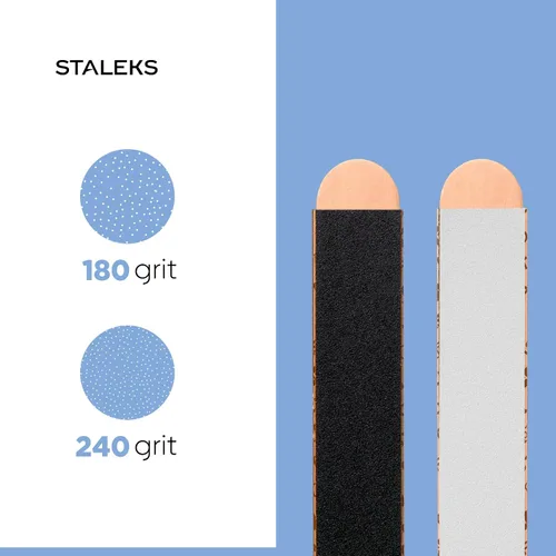 Vista 5 de STALEKS PRO Expert 40 PapmAm Mix - Lima de uñas desechable sobre base de madera (grano 180/240, 3 piezas) - Lima de uñas de doble cara lista