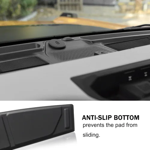 Vista 4 de Tapete de silicona para cubierta de salpicadero para Ford Bronco, accesorios 2021 2022 2023 2024 2025 antipolvo, bandeja de inserción Negro