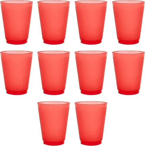 Vista 9 de Vasos de plástico esmerilado personalizados para estadios, paquete de 100, texto promocional, logotipo, 16 onzas, vasos de fiesta reutilizables