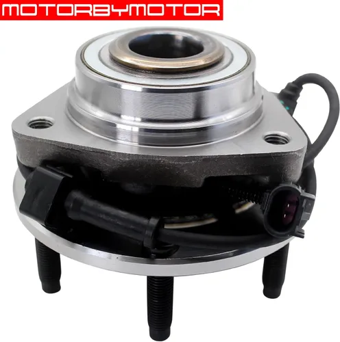 Vista 6 de MotorbyMotor 513188 Cojinete de rueda delantera y conjunto de cubo de 6 orejetas con ABS compatible con Chevy Trailblazer SSR, GMC Envoy, Buick