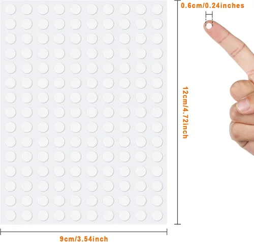 Vista 2 de Zonon Adhesivos de doble cara con puntos de pegamento transparente, pegamento para globos, redondo, sin rastros, adhesivo fuerte, impermeable