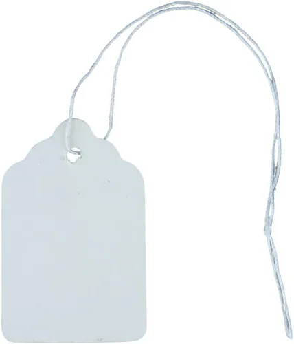Vista 2 de SSWBasics Etiquetas de precio de papel de encaje blanco y negro con cuerda adjunta, 1