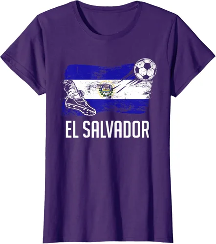 Vista 7 de Camiseta salvadoreña con bandera de fútbol salvadoreño
