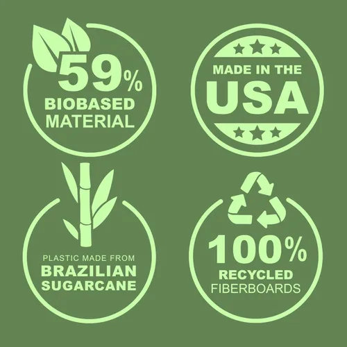 Vista 2 de Samsill Anillo redondo duradero de 1.5 pulgadas a base de plantas, carpeta de vistas, ecológica, certificado a base de plantas por USDA, individual