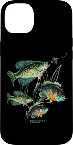 Vista 15 de Crappie Bluegill Fishing Phone Covers Black Fly Case for iPhone 17