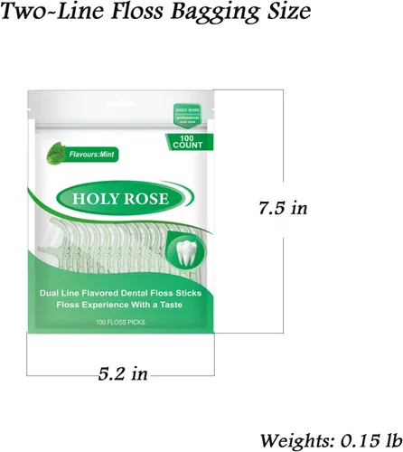 Vista 7 de Holy Rose Palillos de hilo dental sabor menta, dispensador de viaje 2 cajas, estuche portátil para hilo dental con 10 unidades por caja, palitos