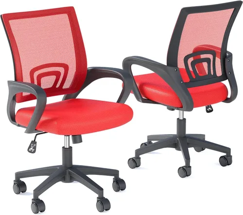 Vista 9 de OS MOTOR Silla de oficina en casa, silla de escritorio ergonómica de malla Negro