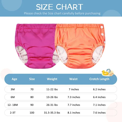 Vista 4 de Durio Pañales de natación para niños pequeños, pañales de natación reutilizables, pañales de natación lavables para bebés, pañales de natación