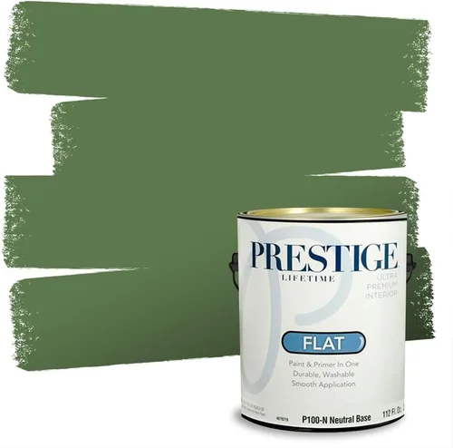 Vista 127 de PRESTIGE Pintura exterior e imprimación en uno, aloe, plano, 1 galón