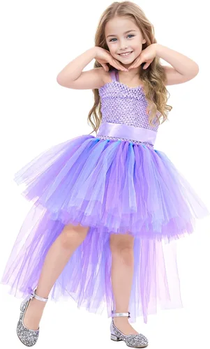 Vista 3 de Vestido tutú para niñas, vestidos de tul, vestido de hada de Halloween para niñas pequeñas, traje de fiesta de cumpleaños, vestido de graduación