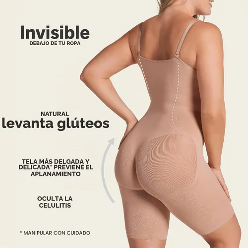 Vista 3 de Leonisa SmartShape Total - Body moldeador de cuerpo completo sin costuras con efecto de levantamiento de glúteos, faja moldeadora de control de Beige