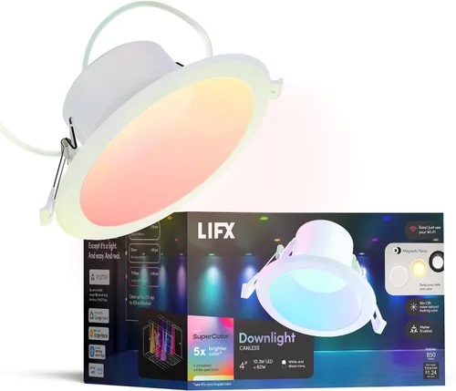 Vista 9 de LIFX SuperColor - Foco inteligente de 5 a 6 pulgadas, 800 lúmenes, CRI 90