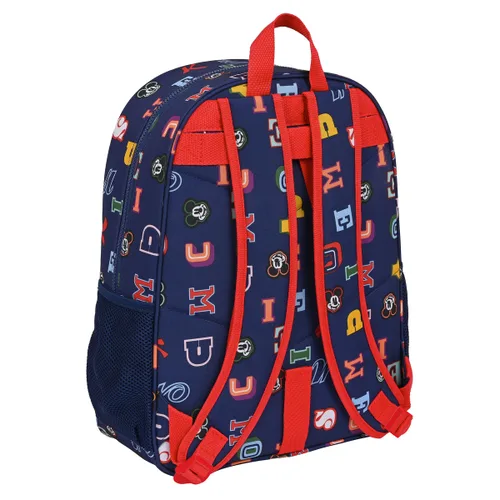 Vista 4 de Mochila Escolar Mickey Mouse Clubhouse Only one Azul marino 33 x 42 x 14 cm