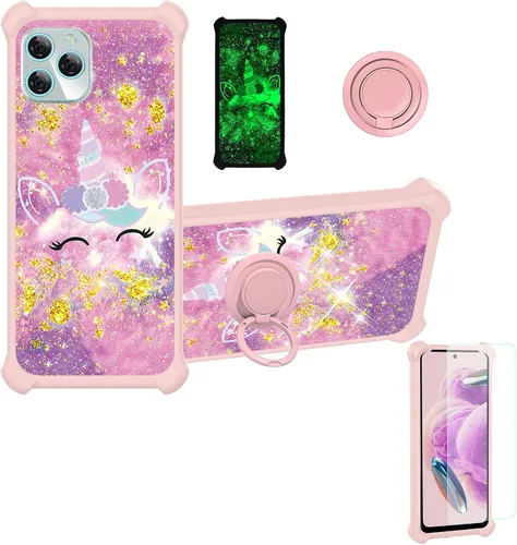 Vista 94 de jioeuinly JSF-DJS - Funda compatible con Nothing Phone 2a con protector de pantalla de vidrio templado, policarbonato duro + silicona suave, soporte