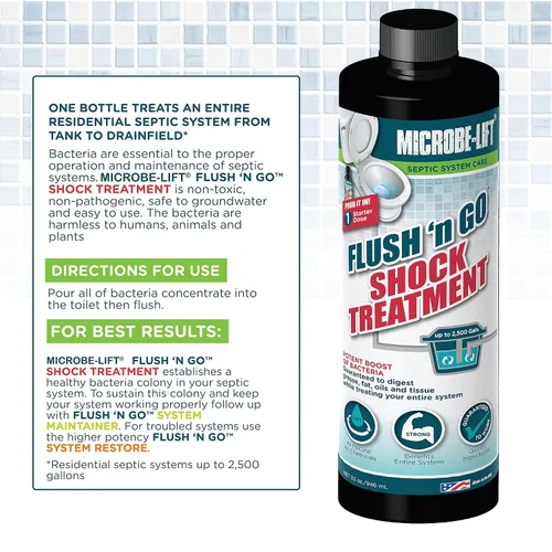 Vista 5 de Microbe-Lift Tratamiento de tanque séptico, tratamiento Flush 'N Go Shock, 32 onzas