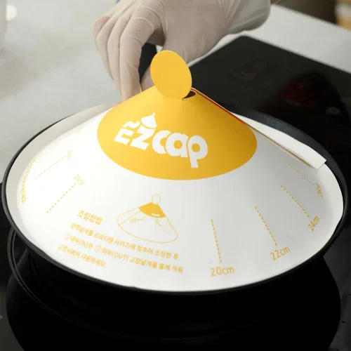 Vista 2 de Easy Cap - Tapas de papel desechables para sartenes, protector de salpicaduras de aceite, cubierta antigrasa, ajuste universal para utensilios