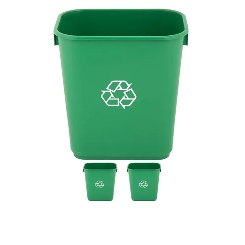 Vista 52 de Cubo de basura rectangular beige de 10 galones para restaurante, papelera comercial, papelera de plástico para oficina, cubo de basura para baño