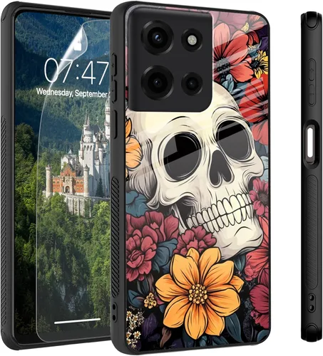 Vista 74 de Funda para Motorola Moto Edge 2022, cubierta trasera de vidrio templado con protector de pantalla, funda protectora a prueba de golpes para Motorola