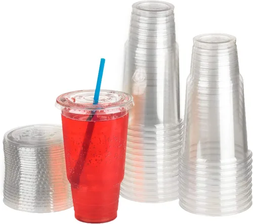 Vista 8 de Golden Apple, Vasos de plástico transparente de 100 onzas de 3 onzas. Mini tazas desechables, vasos de plástico, vasos de chupito de plástico, vasos
