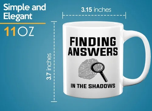 Vista 6 de Taza de café de detective de 11 oz blanco - Encontrar respuestas en - Oficial de policía Patrulla policía Detective Sheriff Police Enforcement