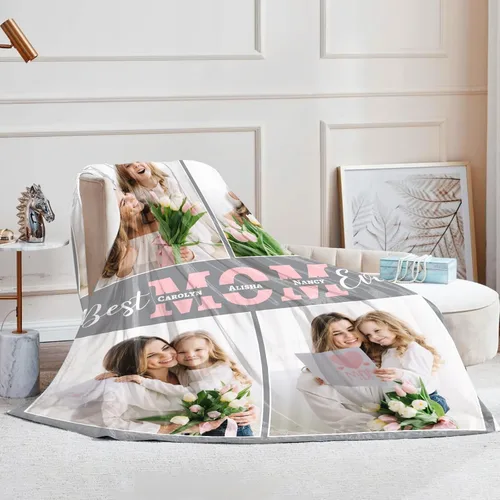 Vista 29 de Manta personalizada con imagen, manta personalizada con texto de fotos, manta de fotos personalizada para amiga, mamá y papá, regalos personalizados