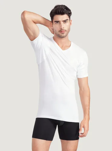 Vista 2 de DAVID ARCHY Men's Undershirt with Underarm Sweat Proof Pads, Bamboo Rayon T-Shirt Odor Defense Tees for Men, 2-Pack