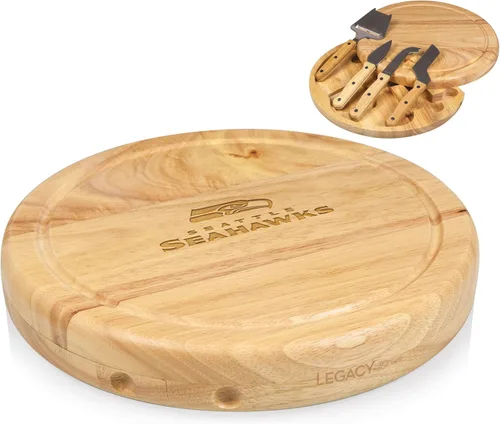 Vista 22 de PICNIC TIME NFL Circo Juego de Tabla de Quesos y Cuchillos - Juego de Tabla de Charcutería - Tabla de Cortar de Madera