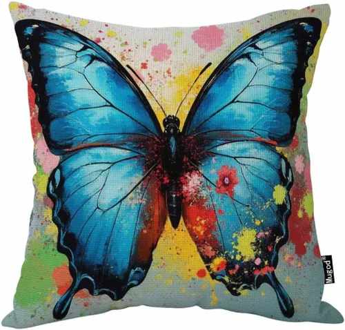 Vista 13 de Mugod Beach Rules - Funda de almohada con texto en inglés "Go for a Walk Relax", estilo pastoral con letras azules y blancas, fundas de almohada