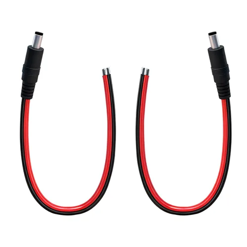 Vista 8 de 0.8FT 5.5mmx2.5mm Cable de coleta hembra 14AWG CC Cable de mantenimiento CC Conector 5525 DC para cámara de vigilancia CCTV Tira de luces LED Fuente