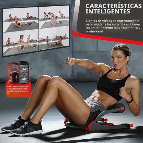 Vista 5 de Wonder Core Smart, Ab Machine, Ab Workout Equipment, Sit Up Machine & Exercise Equipment, Ab Crunch Machine for Stomach Workout, Ab Core Trainer Rojo