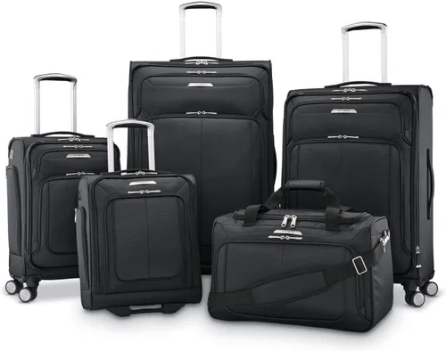 Vista 6 de Samsonite Solyte DLX Softside - Equipaje extensible con ruedas giratorias, Negro (Midnight black)), 123568-1548